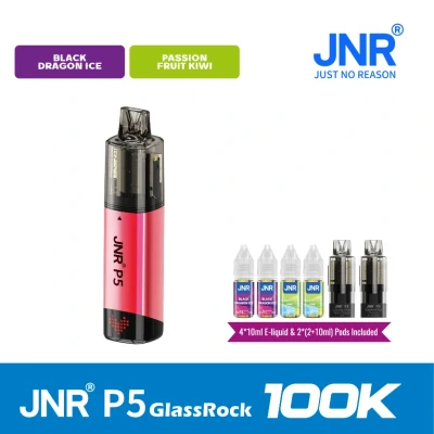 Black Dragon ice+Passion Fruit kiwi | JNR Vape P5 GlassRock 100K Puffs Kit - Refillable & Replaceable Pod Vape